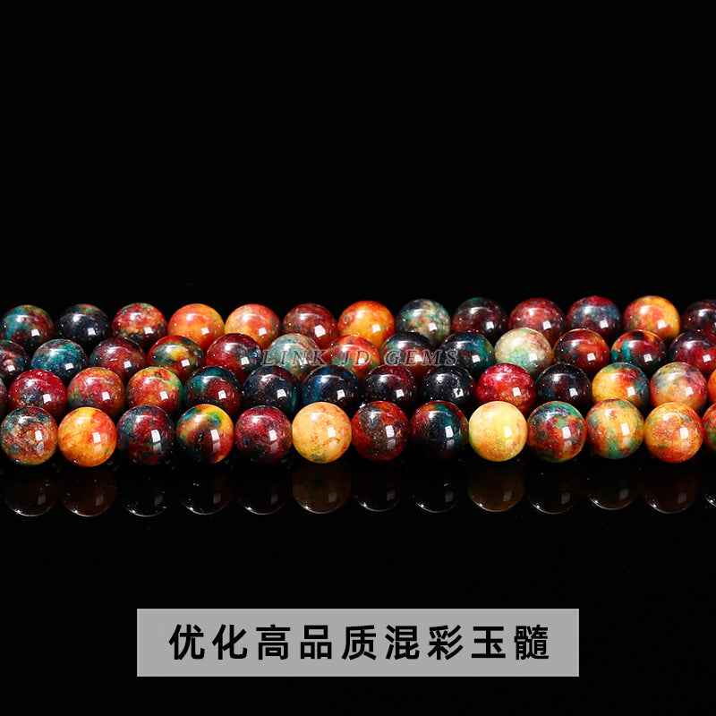 Colored jade round beads