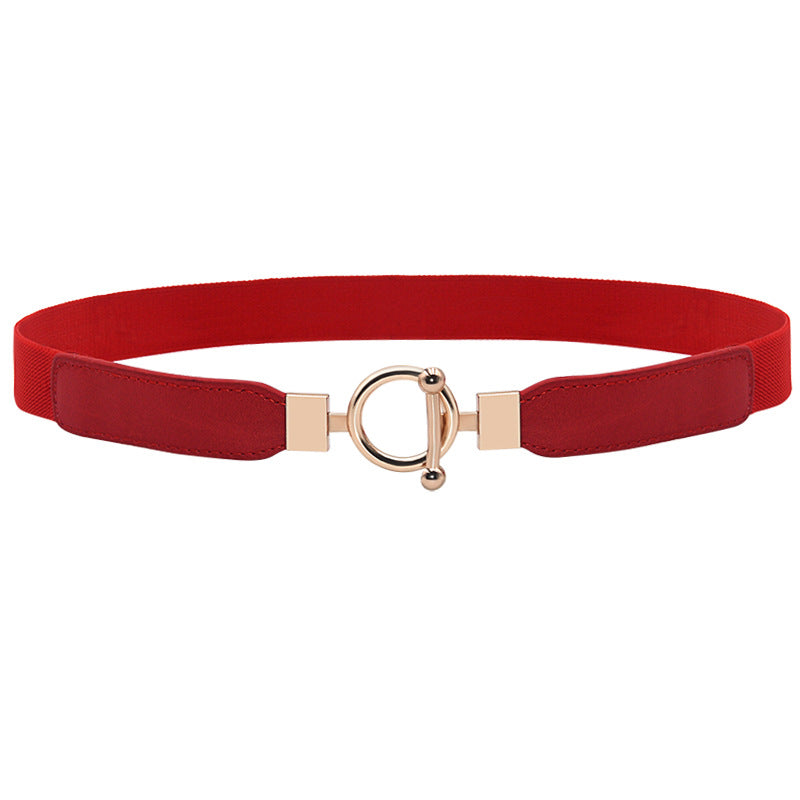 Retro Circle Button Slim Waist Seal