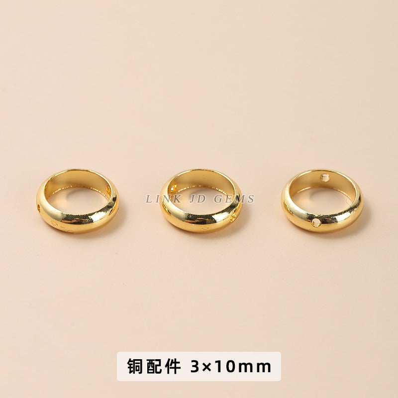 14/18K gold nine-character needle ball needle flower holder copper ring heart shape