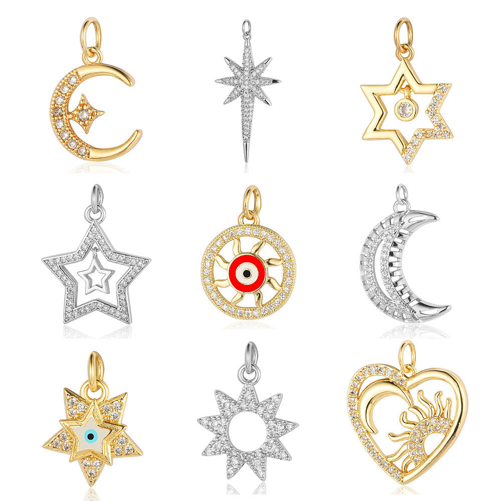 Star of David Copper Zirconia Pendant