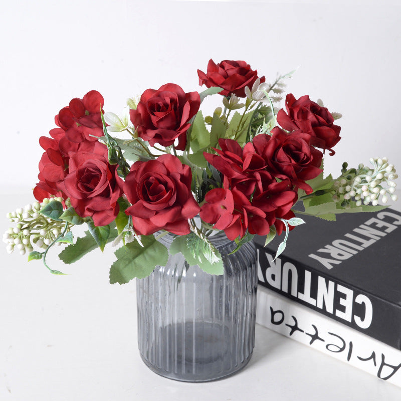 Simulation flower bunch corner rose silk cloth small bouquet