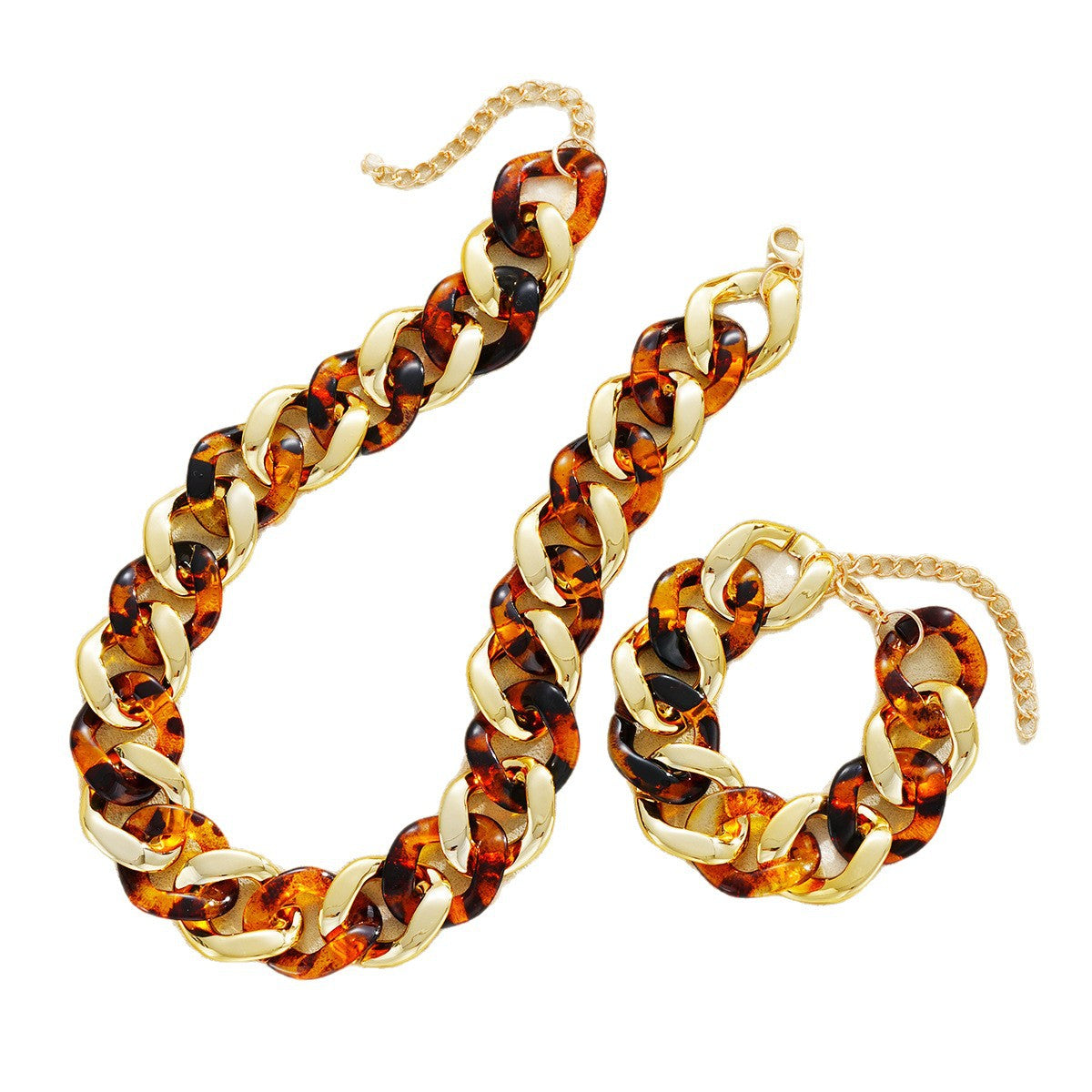 Leopard Print Resin Jewelry Set