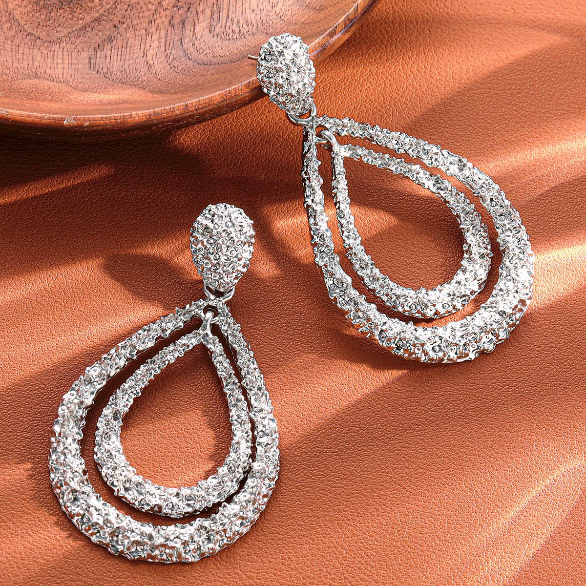 Double-Layer Water Drop Geometric Earrings
