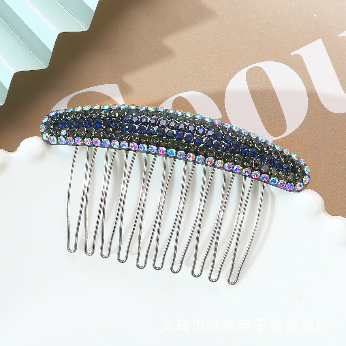 Acrylic rhinestone color pressure hair plug comb hairpin