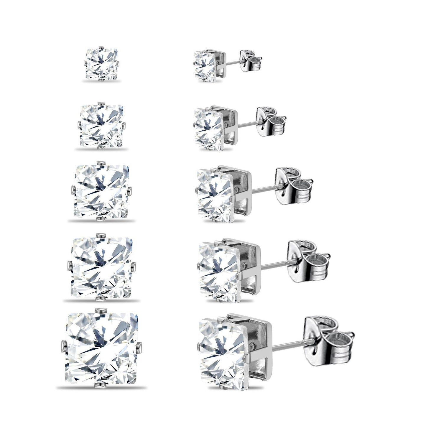12-Piece Zircon Stud Earring Set