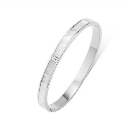 Women's Titanium Steel White Fritillary Non-Fading Luxury Bracelet