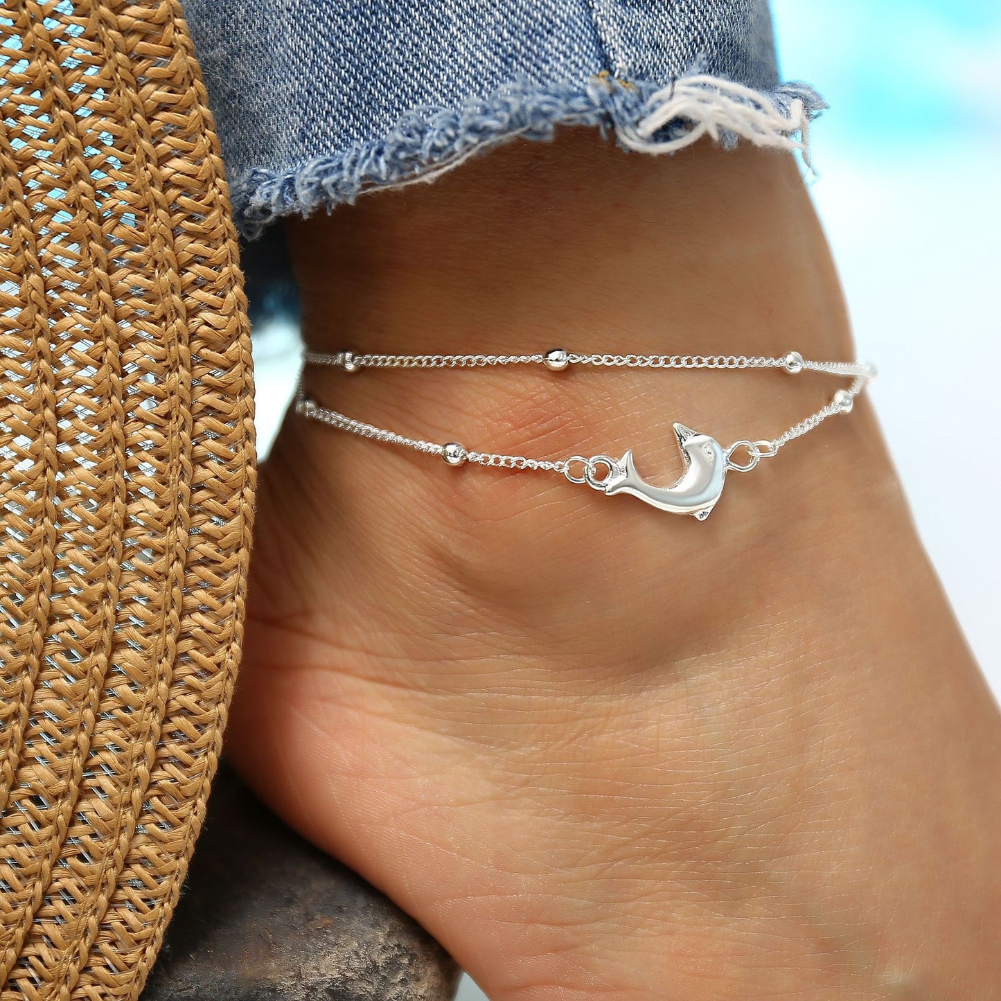 Vintage Fishtail Pendant Anklet