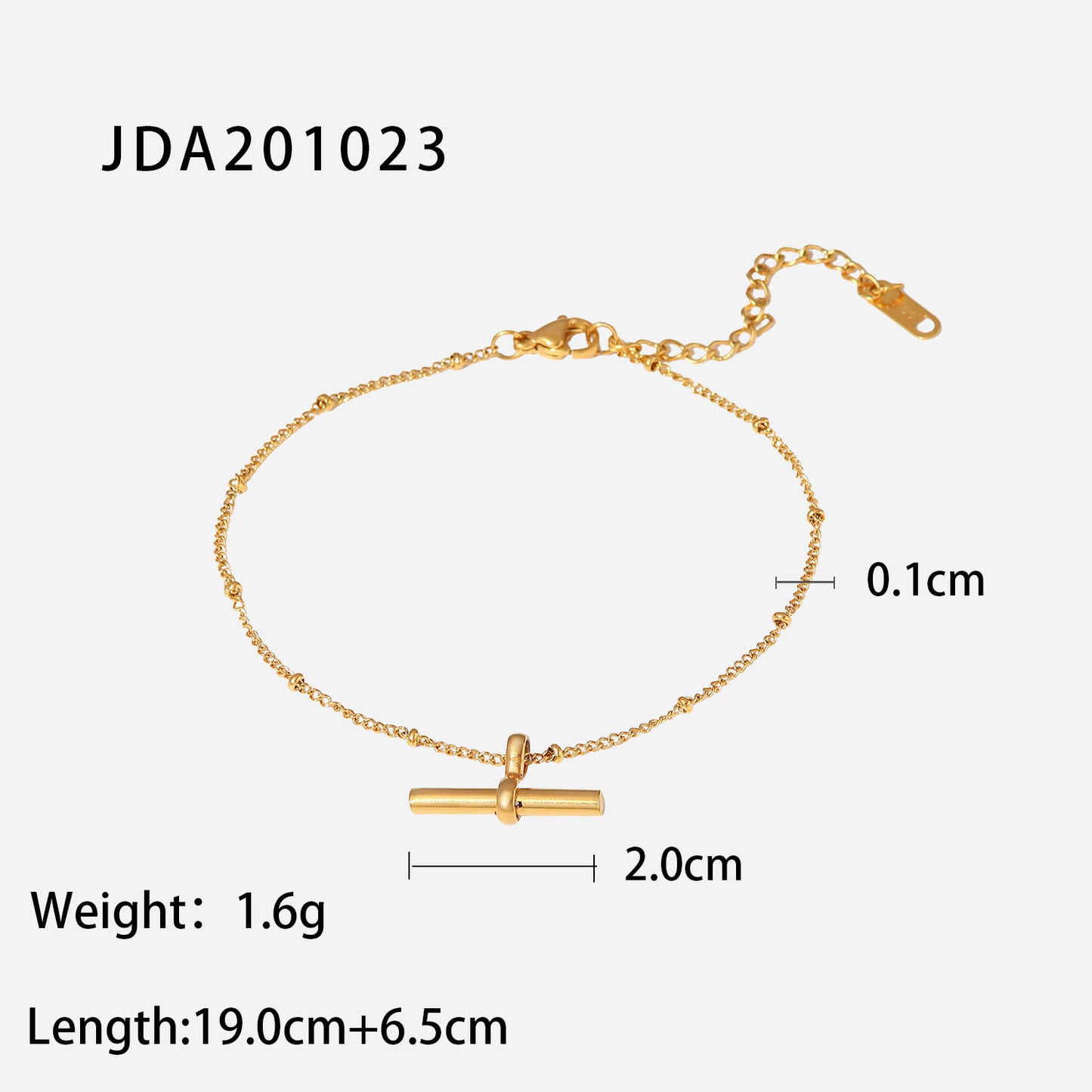 Stick Pendant Bead Chain Anklet