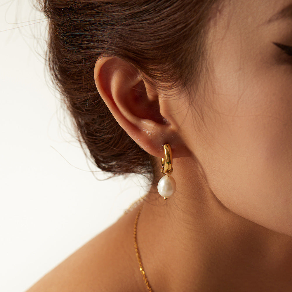 Pearl pendant earrings for women