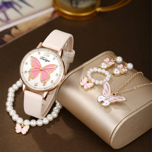 Watch Pearl Butterfly Jewelry Set