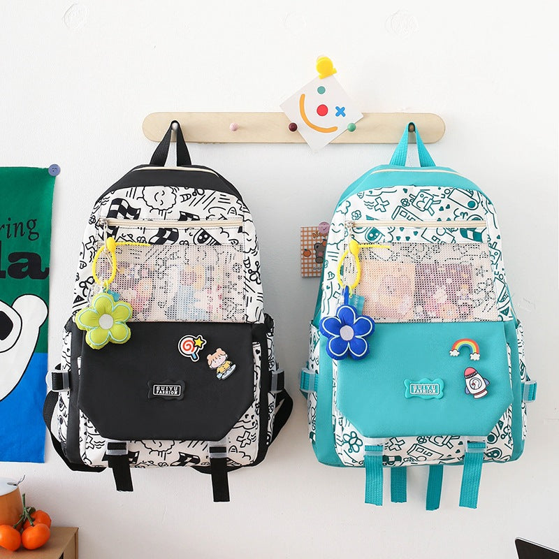 Mochila escolar de gran capacidad para estudiantes de 4 piezas