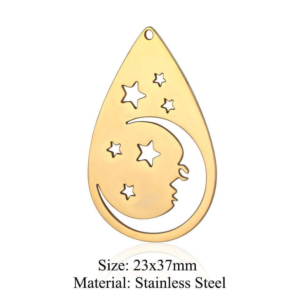 5 pcs/pack star moon titanium steel pendant planet DIY