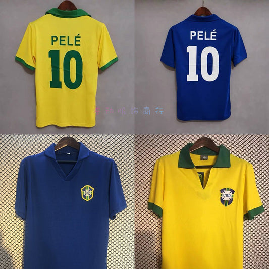1957 Brazil Retro Garrincha Pel¨¦ Home/Away Thai Jersey
