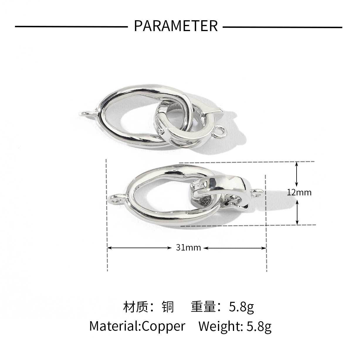 18K real gold copper zircon detachable connecting buckle