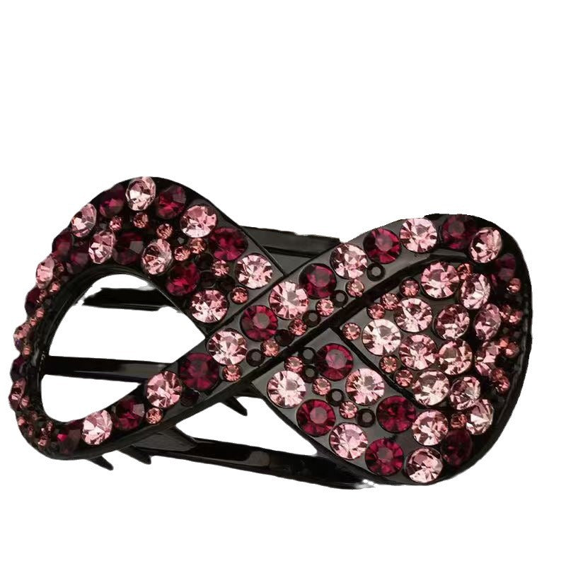 8 character rhinestone disc hairpin