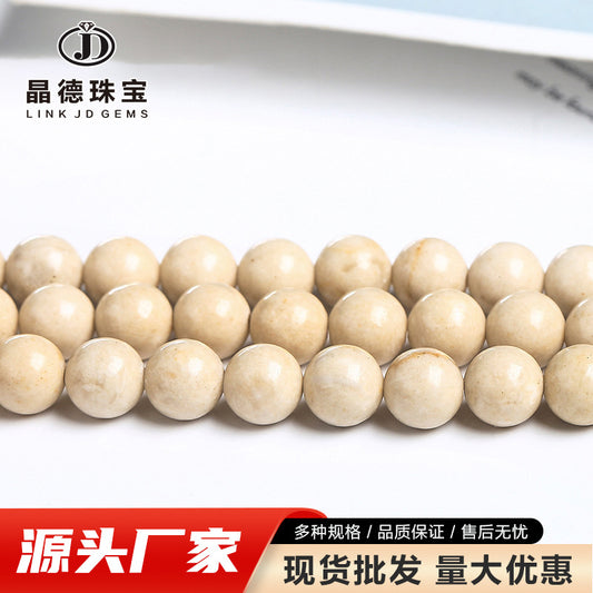 White fossil loose beads DIY jewelry accessories
