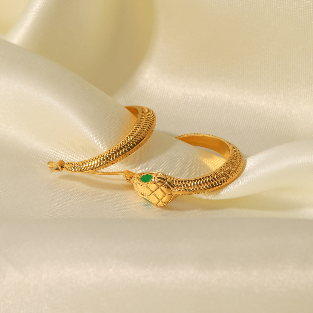Snake Green Eye Earrings