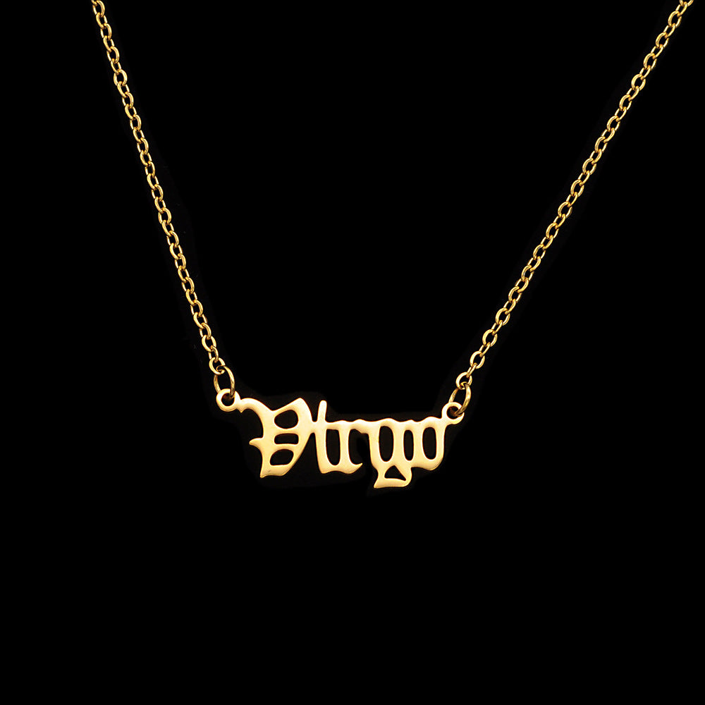 Collar de acero de titanio de las 12 constelaciones para mujer