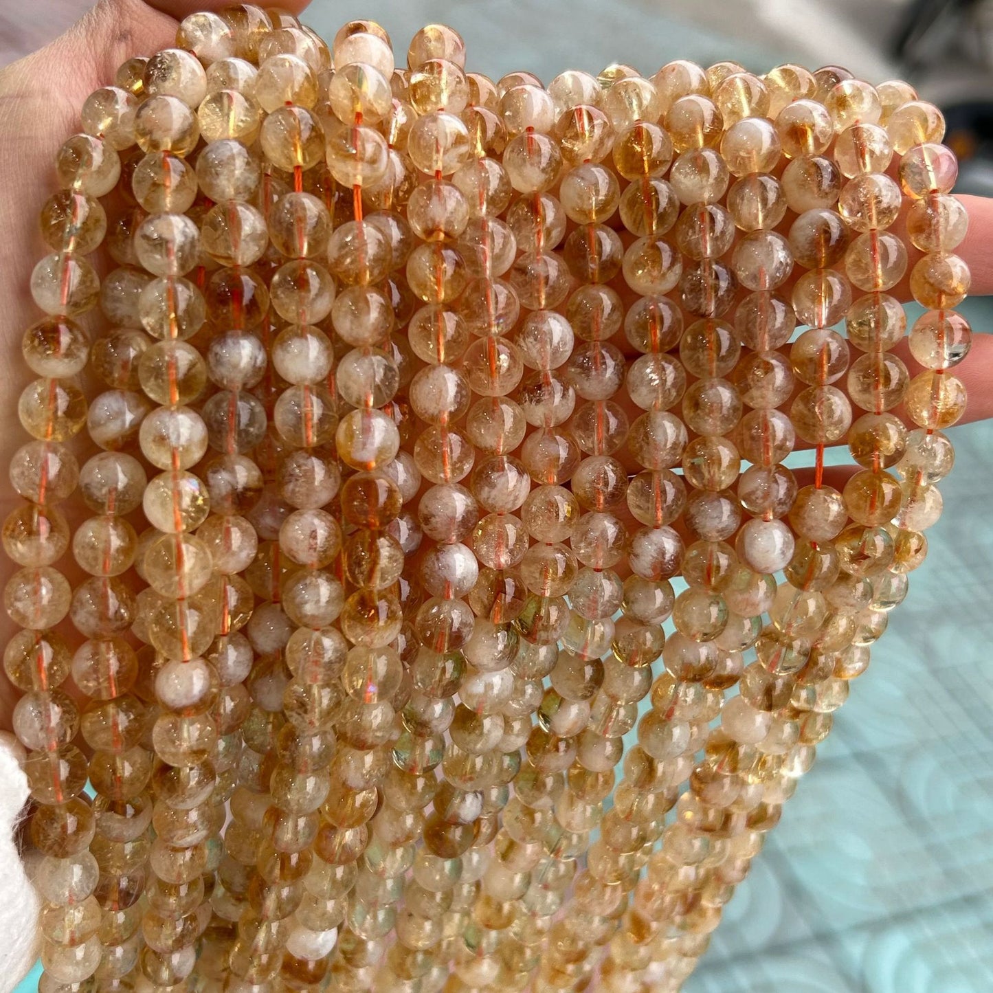 8mm Natural Citrine Beads for DIY Jewelry, Bracelets