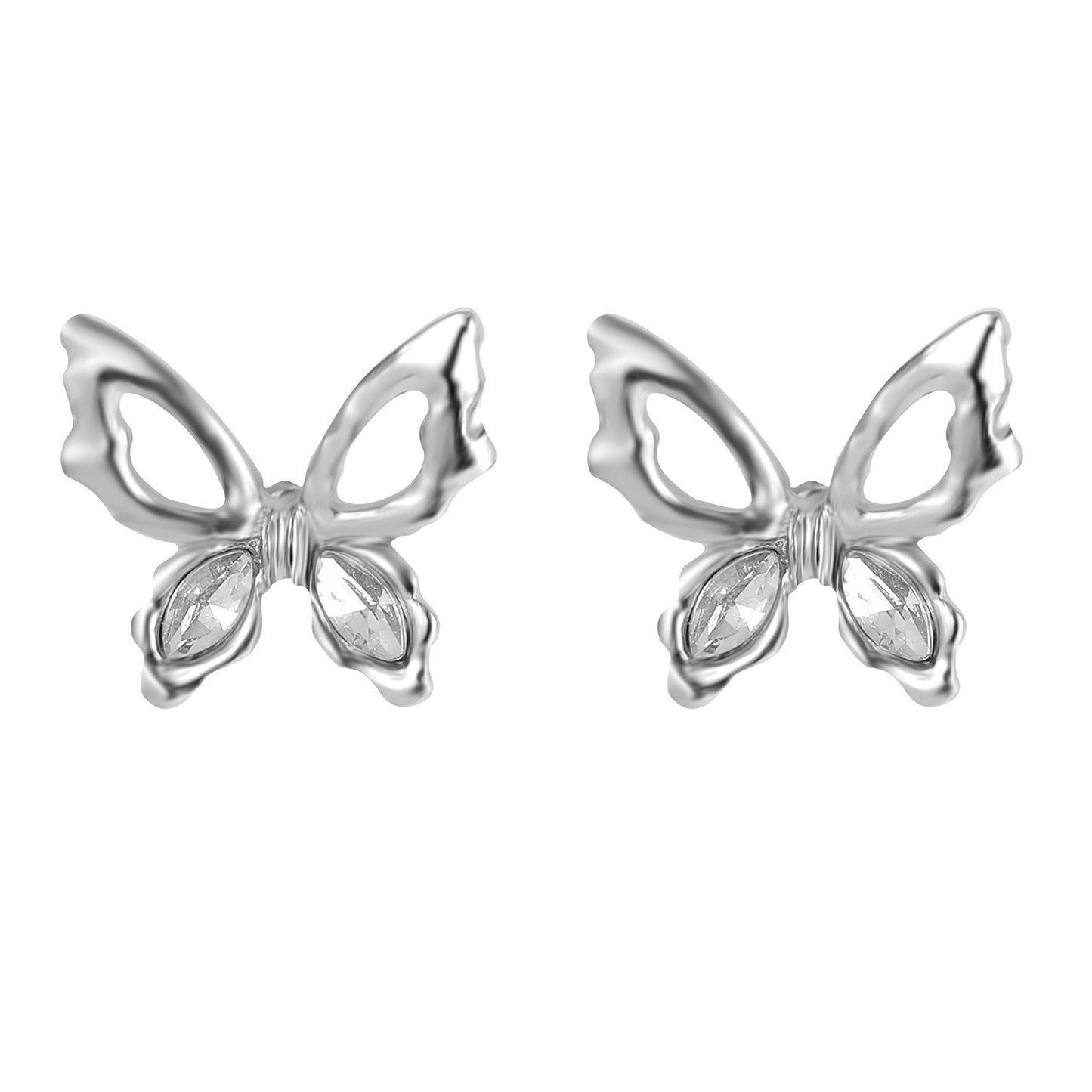 Diamond Butterfly Stud Earrings
