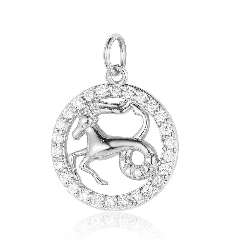 Twelve constellations copper zircon pendant DIY