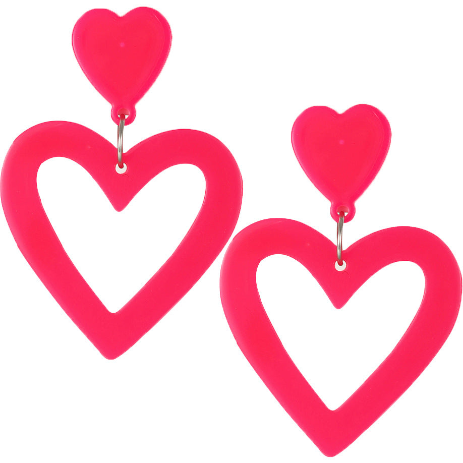 Barbie Pink Heart Drop Earrings