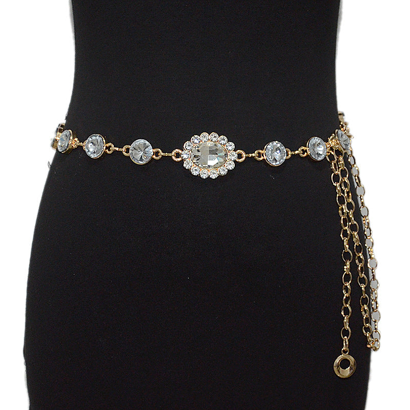 Rhinestone inlaid women's waist chain wholesale