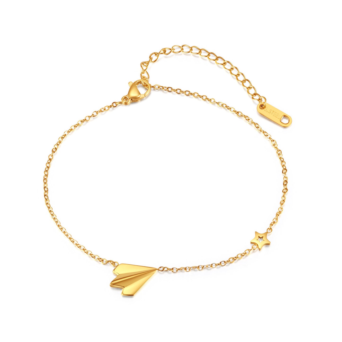 Women's 18K Gold-Plated Airplane Anklet — Lightweight Summer Luxury Gift