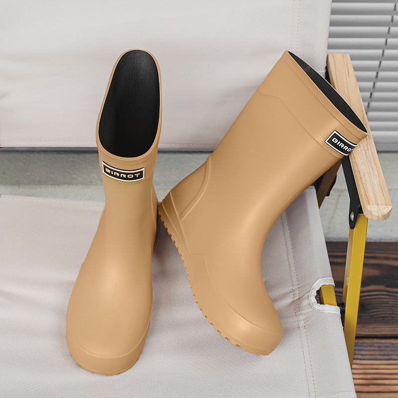 Rain shoes men's medium tube outer wear