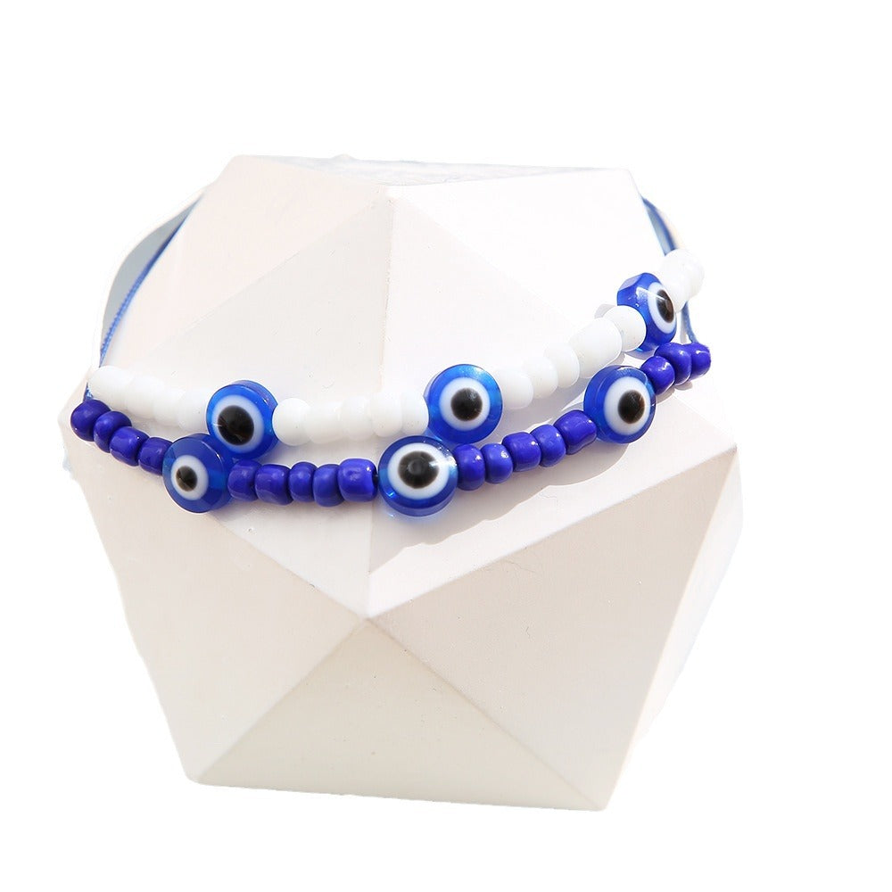 Devil's Eye Rice Bead Bracelet 2-Piece Set