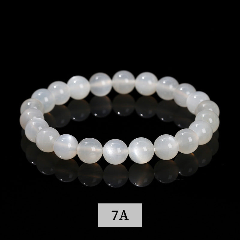 Pulsera de luz de luna blanca con anillo único