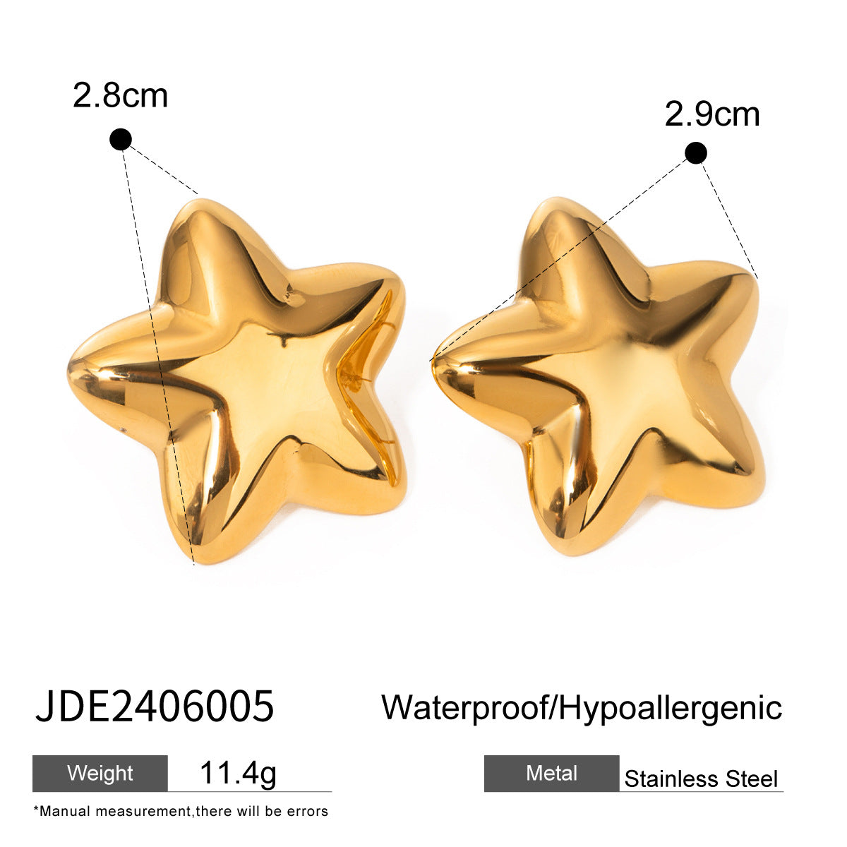 Star Titanium Steel Earrings