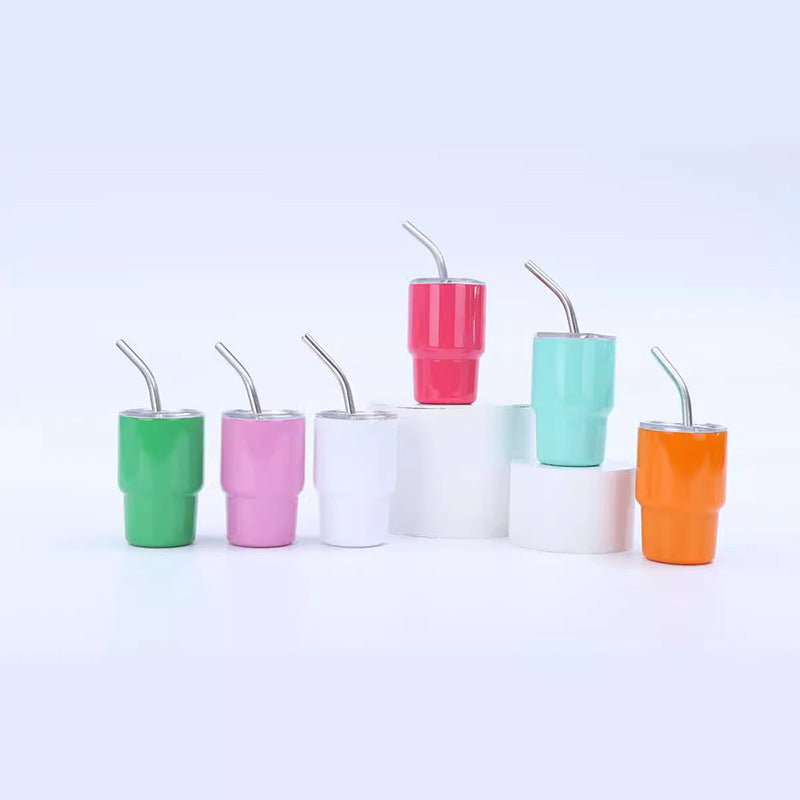 Straw Mini Drinking Cup Double Layer