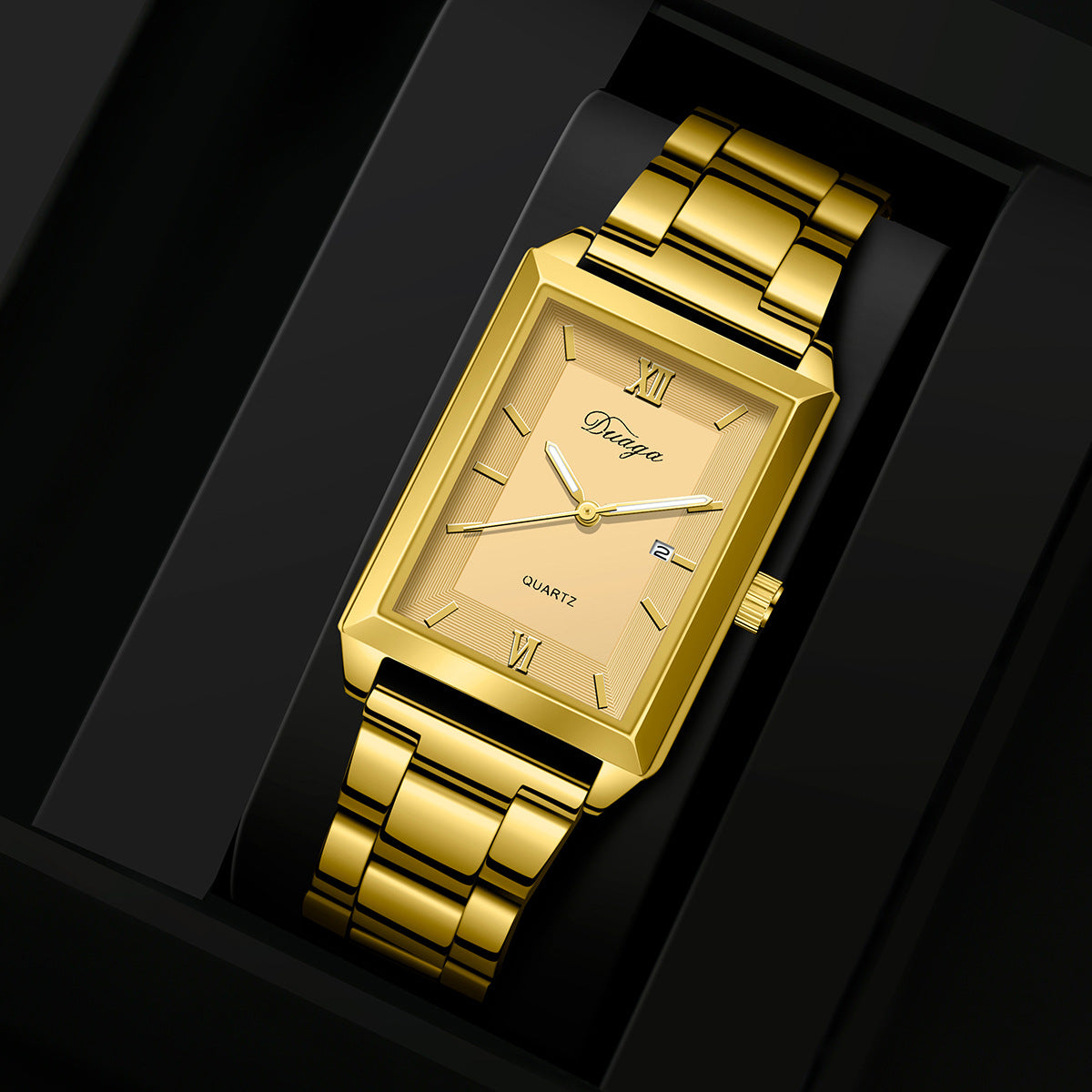 Square Quartz Watch Cross Jewelry Set
