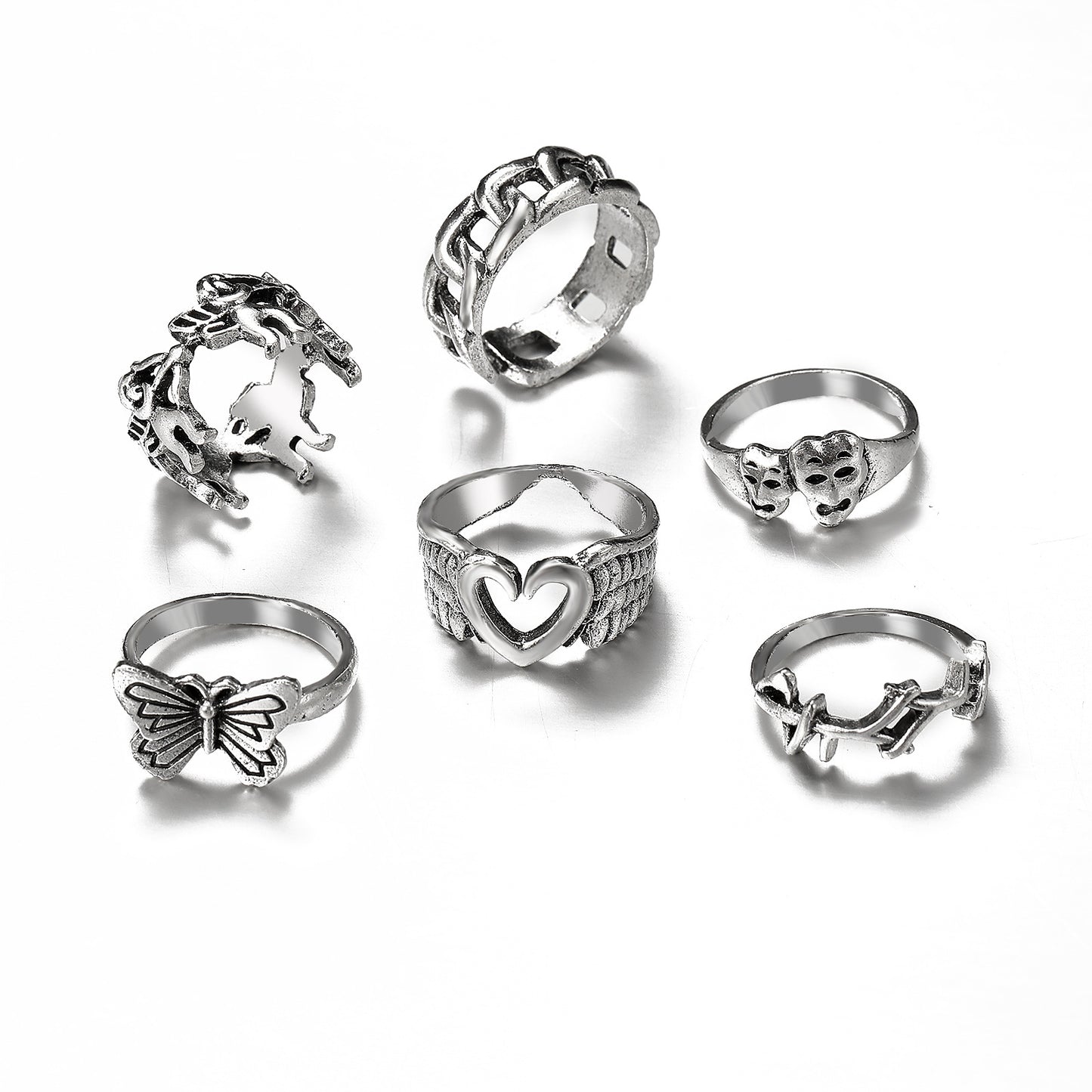 Retro 6-Piece Joint Ring Set