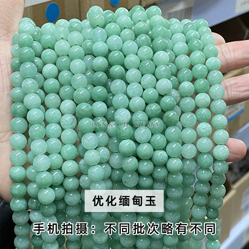 Optimized dark Burmese jade loose beads