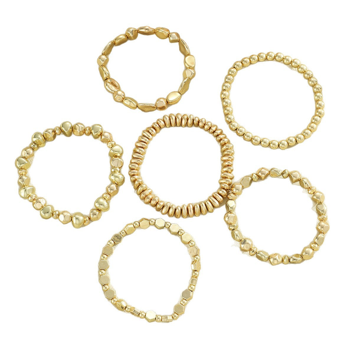 Gold CCB Beaded Bracelet Set