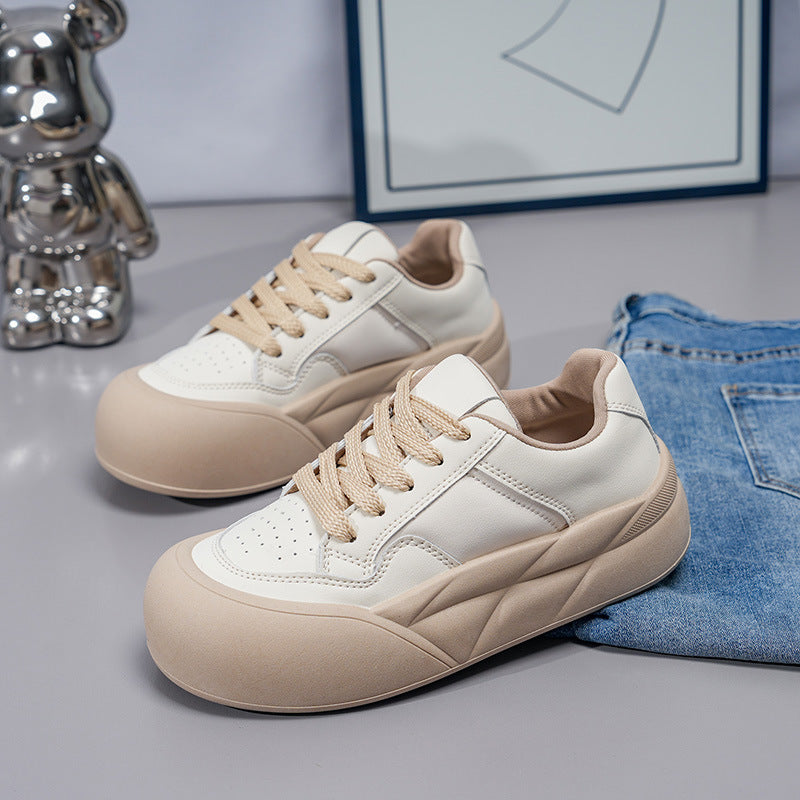 Casual all-match low-top thick-soled cloud-shaped white shoes