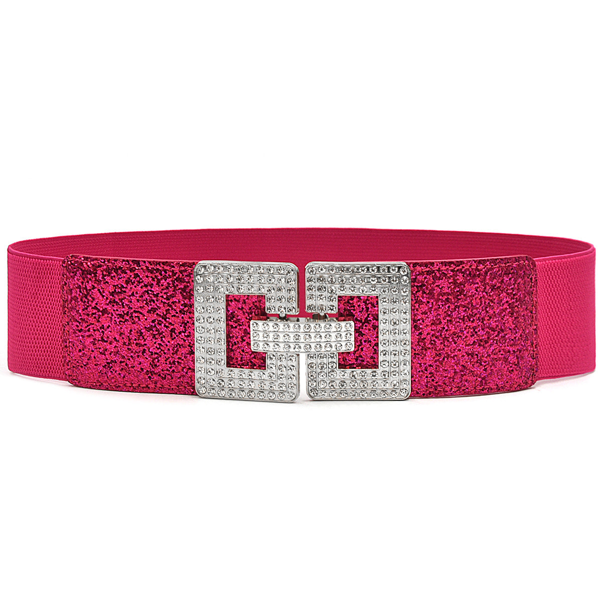 Full diamond elastic wide belt