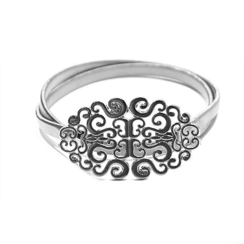 Pattern buckle women's belt