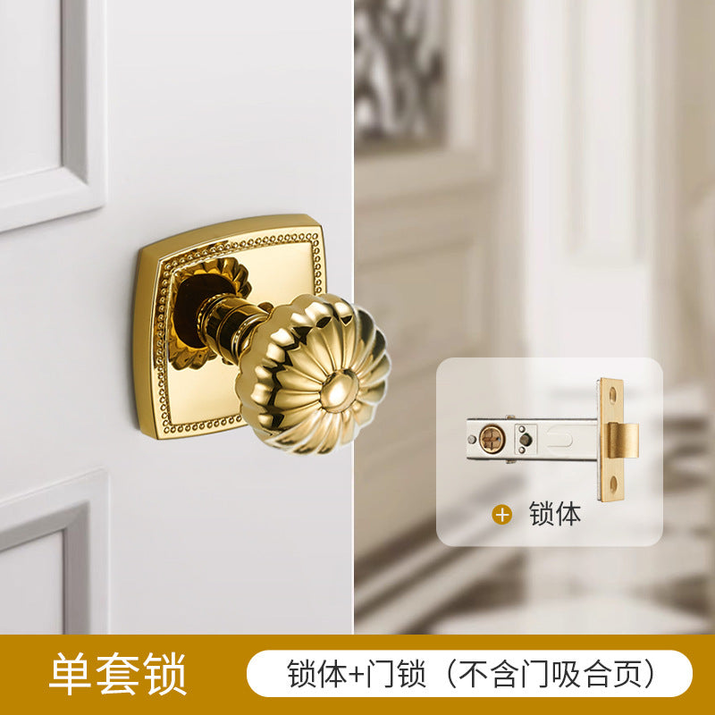 Pumpkin Door Lock Brass Gold