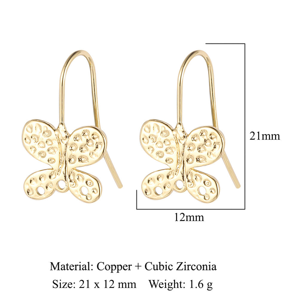 Water drop bee butterfly women's copper ear buckle