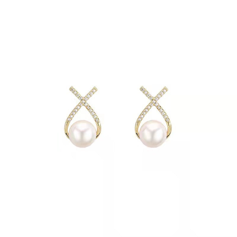 Pendientes de perlas con letras Sense Cross al por mayor