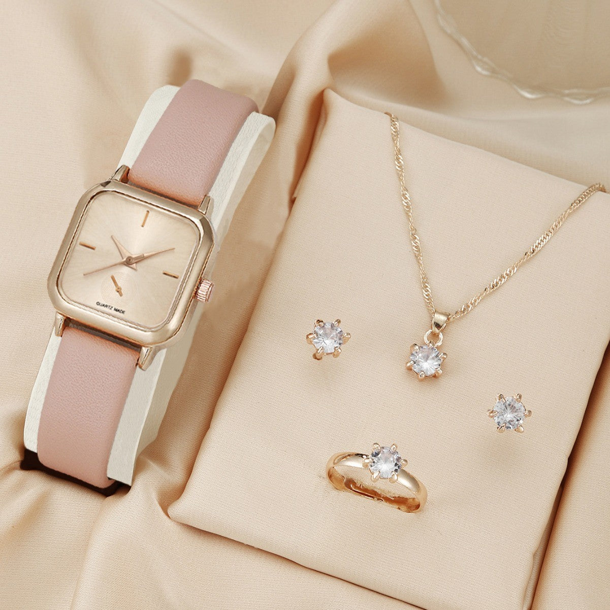 Watch Alloy Rhinestone Jewelry Set