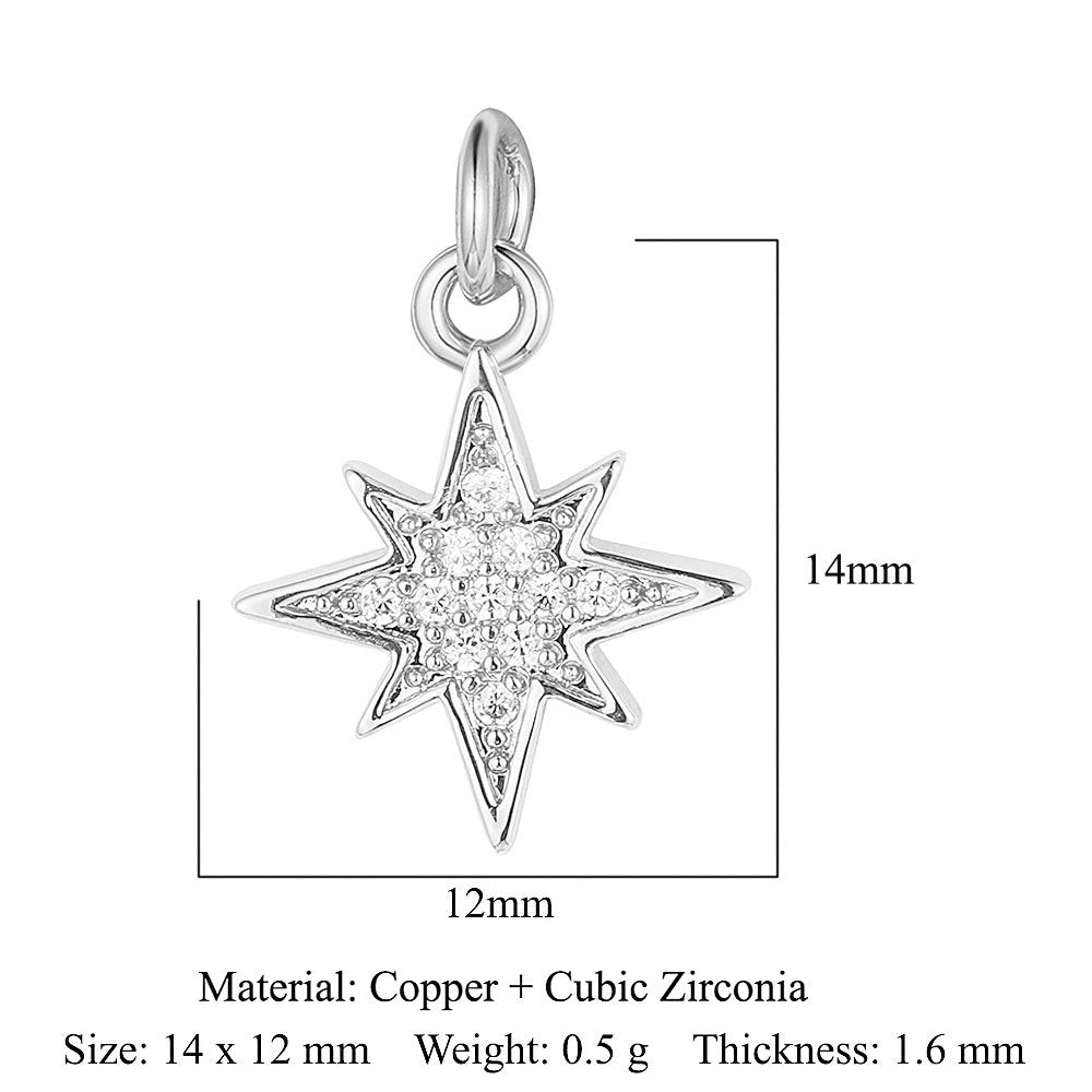 Sun Moon Stars Copper Zircon Eyes Palm Pendant