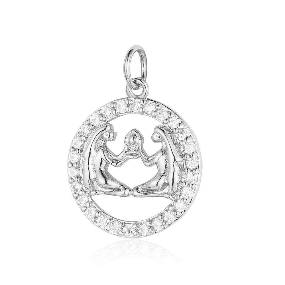 Twelve constellations copper zircon pendant DIY