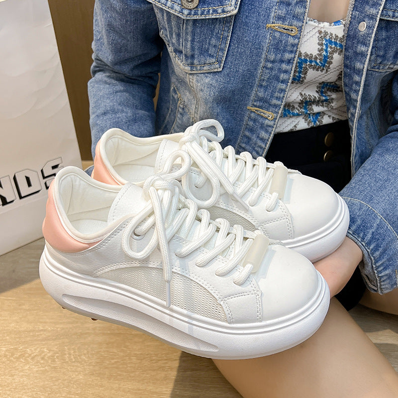 White breathable fashionable hollow shoes for women