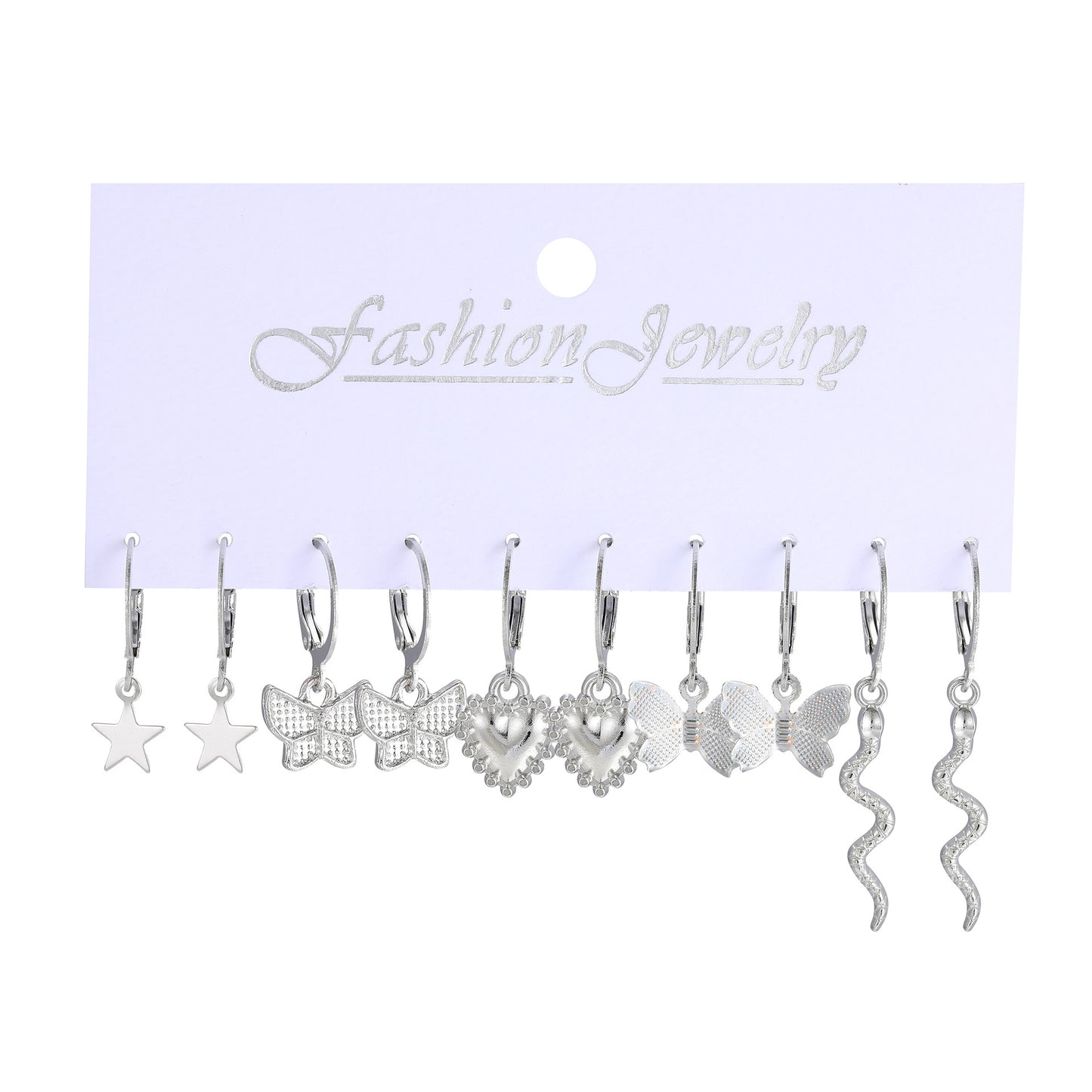 9-Pair Butterfly Pearl Earring Set
