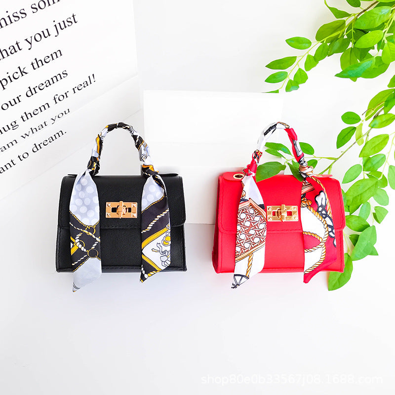 Silk scarf portable small square bag