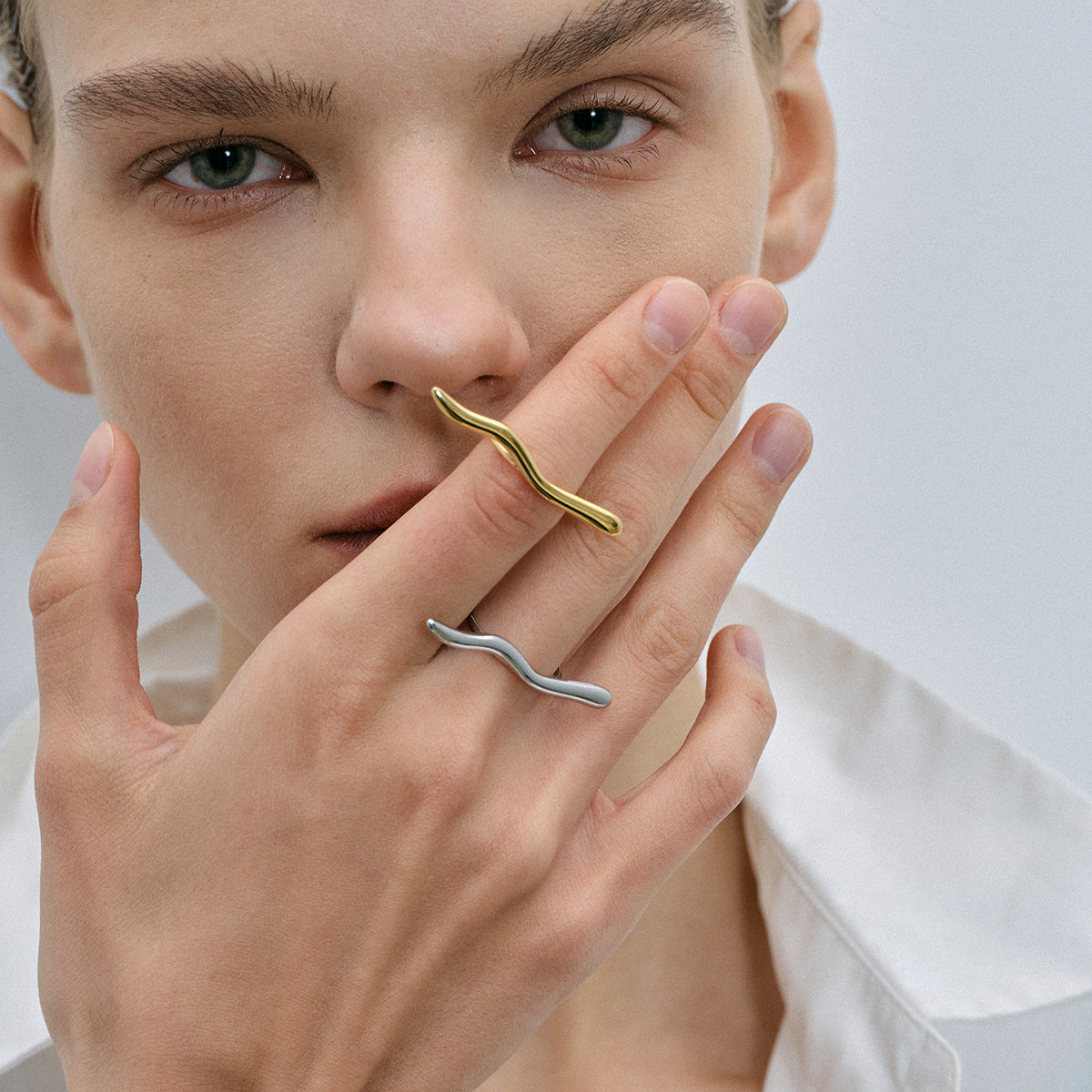 Wave open ring